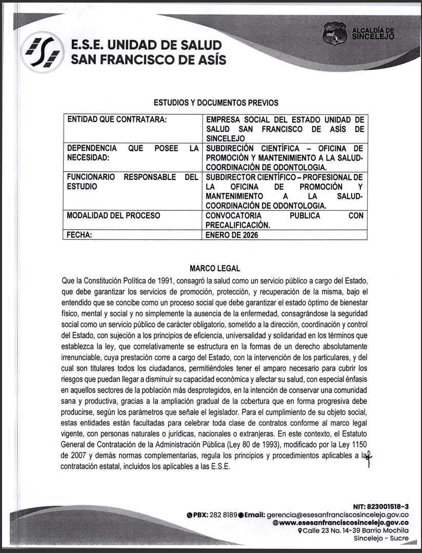 CONVOCATORIA PÚBLICA CON PRECALIFICACIÓN 002-2026